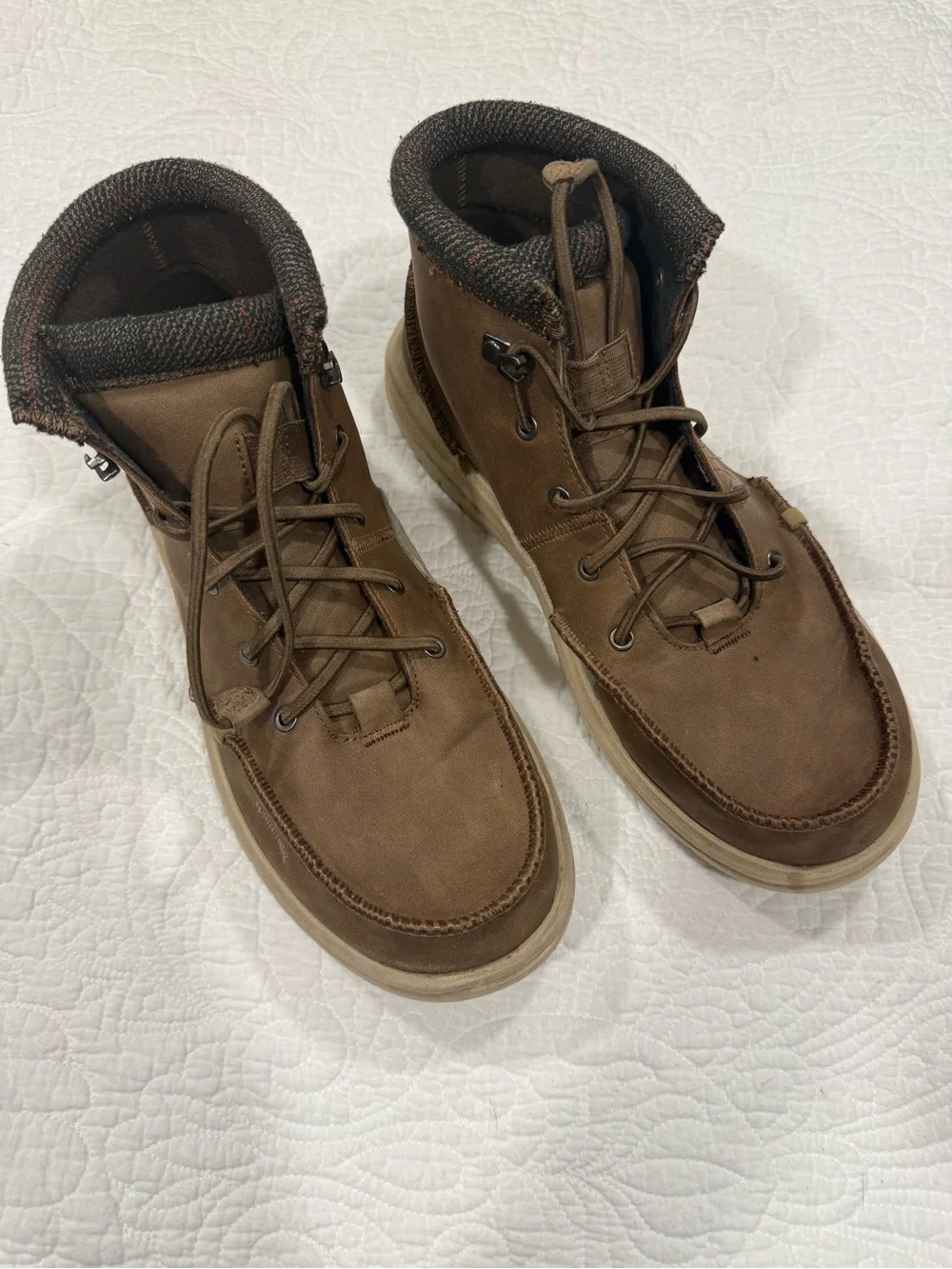 Hey Dude Brown Lace-Up Casual Work Boots